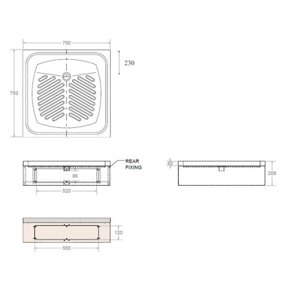 Floorstanding Stainless Steel Shower Tray Floorstanding Stainless Steel Shower Tray