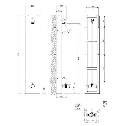 Stainless Steel Shower Panel - Adjustable Temperature Time Flow Stainless Steel Shower Panel - Adjustable Temperature Time Flow