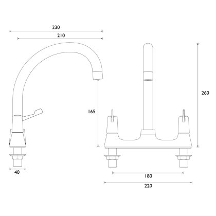 Lever Operated Deck Mixer Tap