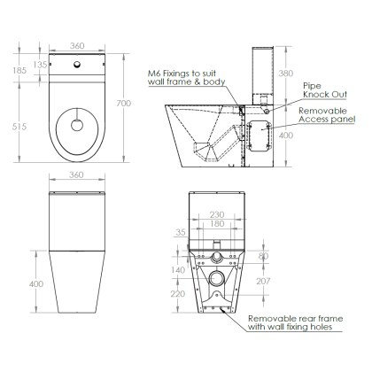 Stainless Steel Close Coupled Suite