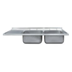 1500mm Double Bowl Single Drainer Catering Sink Tops 600mm Projection 1500mm Double Bowl Single Drainer Catering Sink Tops 600mm Projection