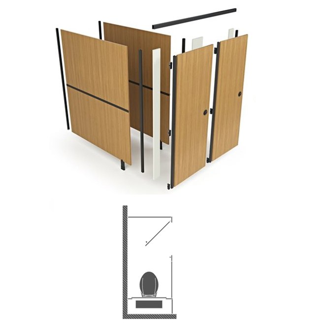 Toilet Cubicles in a Box - Inline Against Walls Toilet Cubicles in a Box - Inline Against Walls