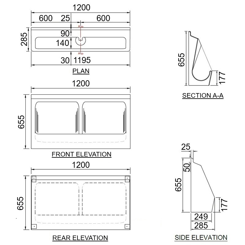 two-stall-wall-mounted-urinal